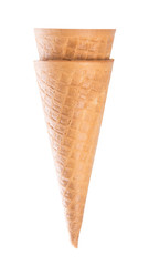 ice cream cornet on a background. Empty ice cream cornet on a ba