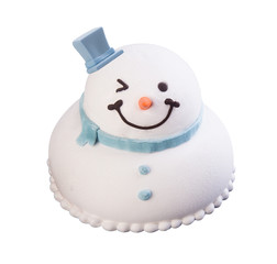 cake. christmas snowman cakes on a background. christmas cakes o
