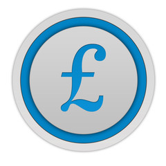 Pound circular icon on white background