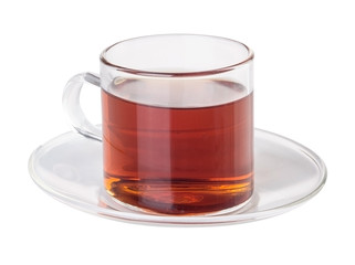 Tea in glass cup on a background. Tea in glass cup on a backgrou