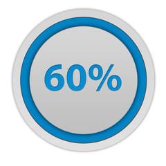 Sixty percent circular icon on white background