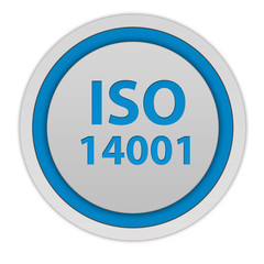 Iso 14001 circular icon on white background