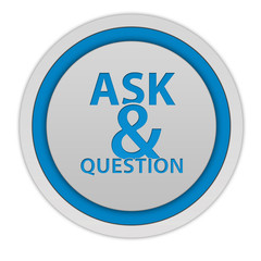Q&A  circular icon on white background