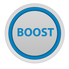 Boost circular icon on white background