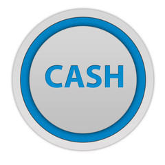 Cash circular icon on white background