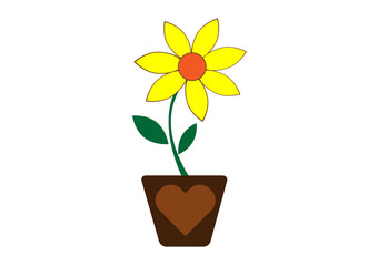 illustration of an isolated yellow flower