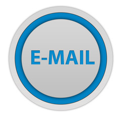E-mail circular icon on white background
