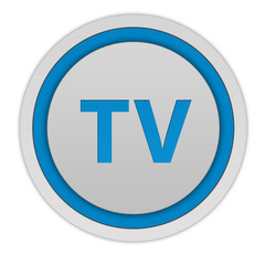TV circular icon on white background