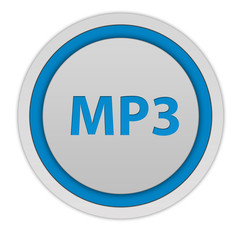 MP3 circular icon on white background