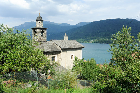 The village of Ronco on lake Orta