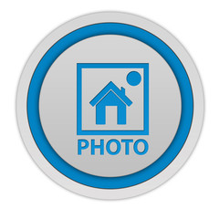 photo circular icon on white background