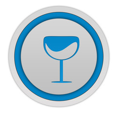 Wine circular icon on white background