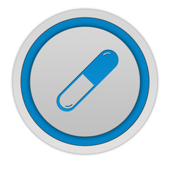 Pill circular icon on white background