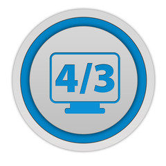 4/3 movie circular icon on white background