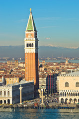 Fototapeta premium Campanila bell tower at piazza San Marco in Venice