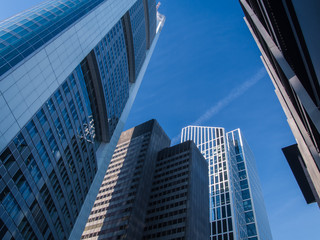 Fototapeta na wymiar Skyline in the financial district of Frankfurt, Germany