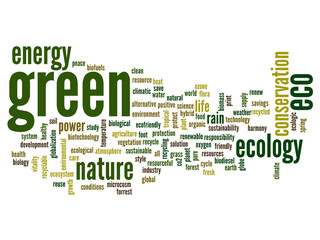 Conceptual green ecology word cloud