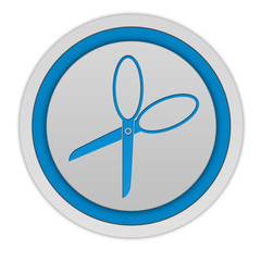 Scissors circular icon on white background