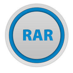 RAR circular icon on white background