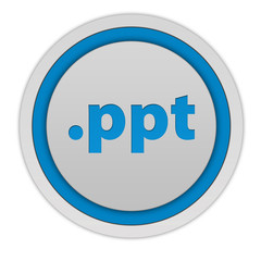.ppt circular icon on white background
