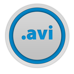 .avi circular icon on white background