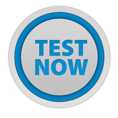 Test now circular icon on white background