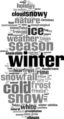Winter word cloud concept. Vector illustration