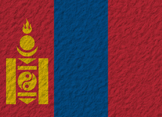 Naklejka premium Mongolia flag stone