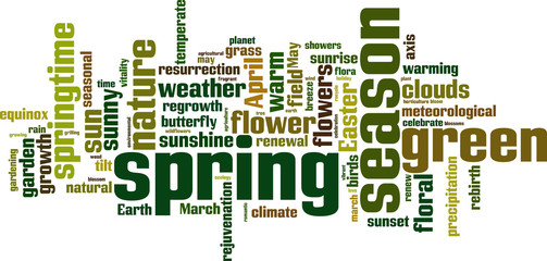 Spring word cloud concept. Vector illustration