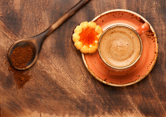 Cup of coffee and cookies