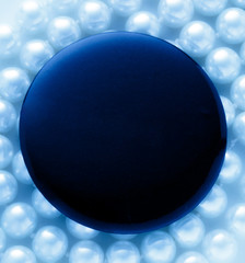Black blank round badge