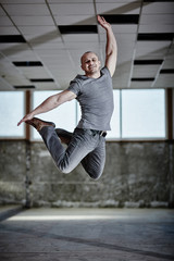 Urban dancer jumping
