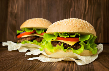 Two big hamburger