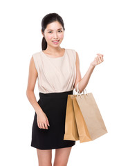 Woman hold with shopping bag