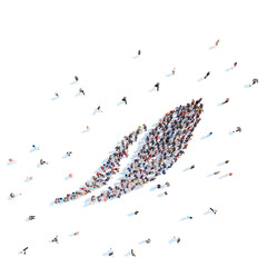 Obraz premium People in the form of an abstract symbol.
