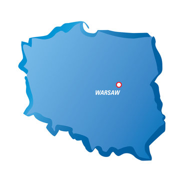 Vector map of Poland and Warsaw
