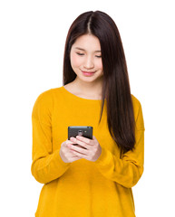Woman use of mobile phone