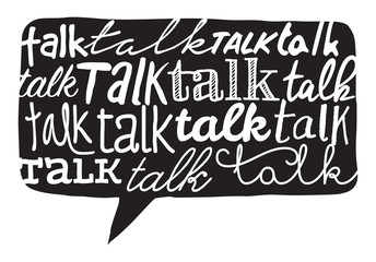 Talk word texture over speech bubble