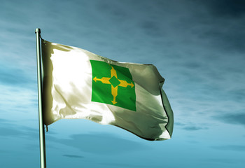 Distrito Federal (Brazil) flag waving on the wind