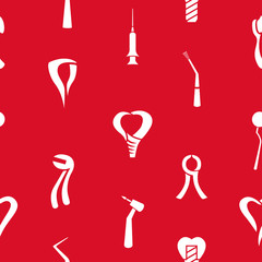 Dental pattern, on Red Background