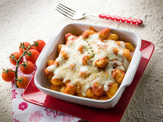 sorrentina gnocchi with mozzarella and tomato