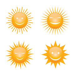 Fototapeta premium vector orange smile sun symbol