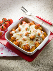 sorrentina gnocchi with mozzarella and tomato