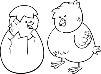 easter chicks cartoon coloring page