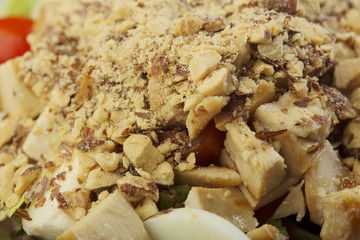 Fresh prepared salad in a bowl to take