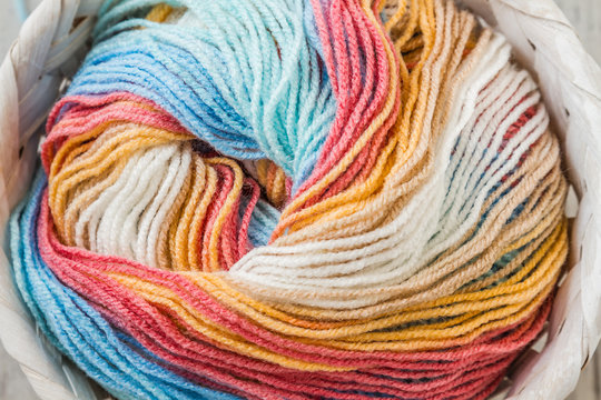 Colorful Woolen Yarn, Close-Up
