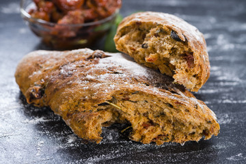 Homemade Ciabatta with dried Tomatoes