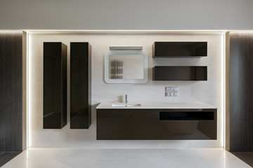 Bathroom interior, composition with furniture