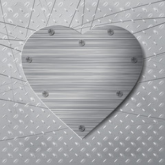 Valentine's Day background with metal heart