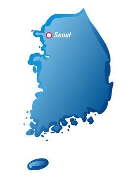 Vector map of South Korea and Seoul